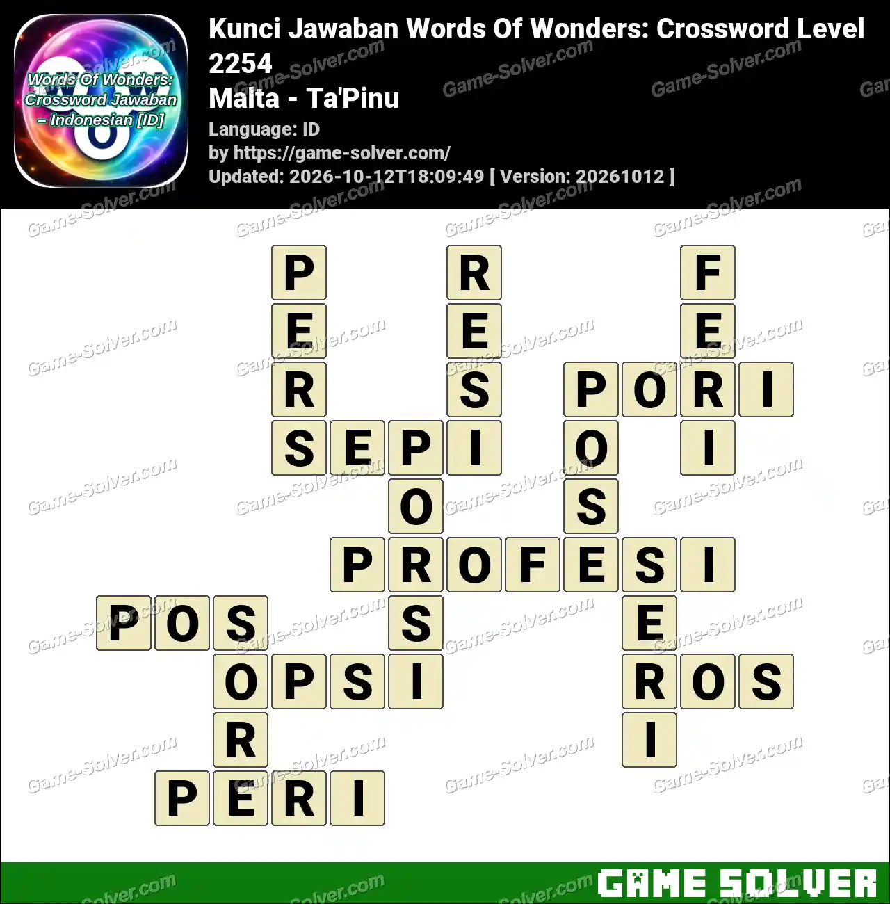 Kunci Jawaban Words Of Wonders: Crossword Level 2254 – Malta – Ta’Pinu